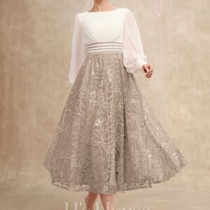 NWT JJ House Mother of the Bride tea length dress.